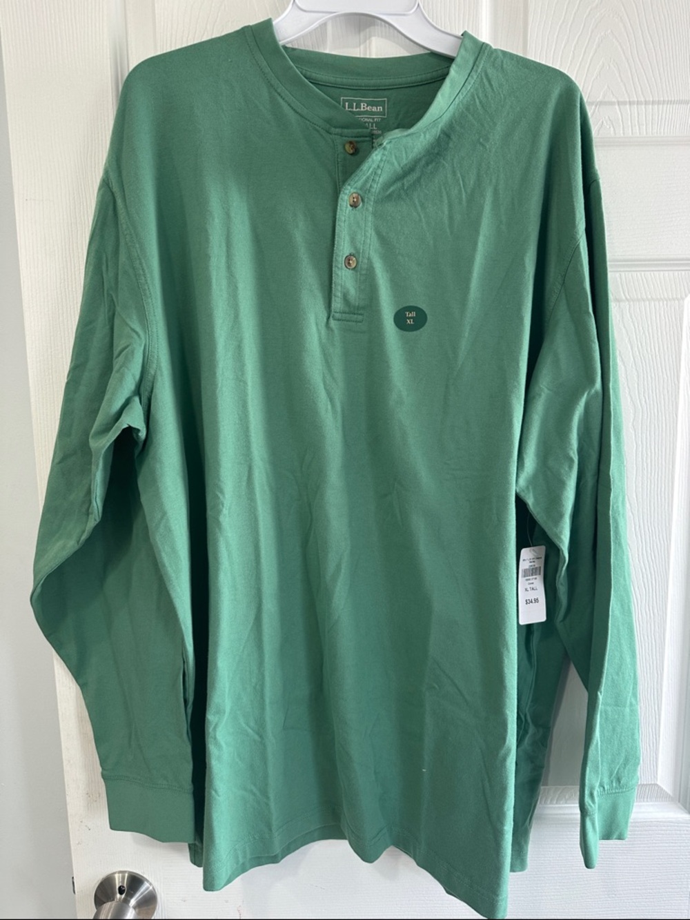 L.L. Bean Men's Teal Green Long-Sleeve Henley